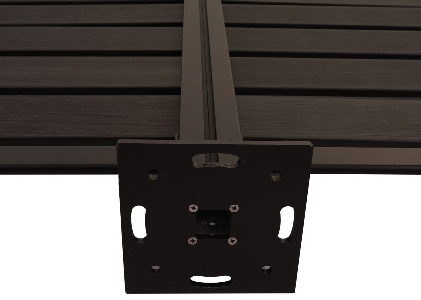 Recinzione fendivista bidoni box spazzatura rifiuti HWC-K57 alluminio aspetto legno 130x300x110cm - antracite