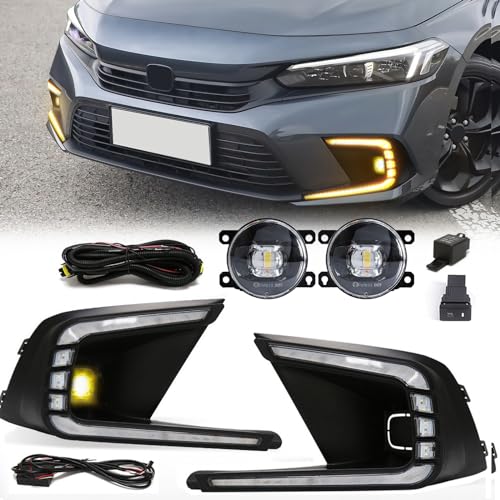 AFOGGEST Daytime Running Light For Honda Civic 2021 2022 2023 Fog Light...