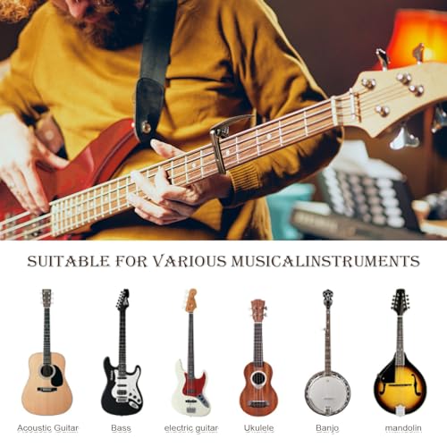 Image of TecoKart Guitar Capo with 5Pcs Picks, 3 in 1 Zinc Alloy Capo for Ukulele, Acoustic and Electric Guitars, Guitar Accessories for Clear Sound and Fret Protection