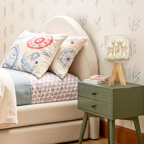Lámpara de Mesa Infantil con Base de Madera y Pantalla de Lino miniatura 7