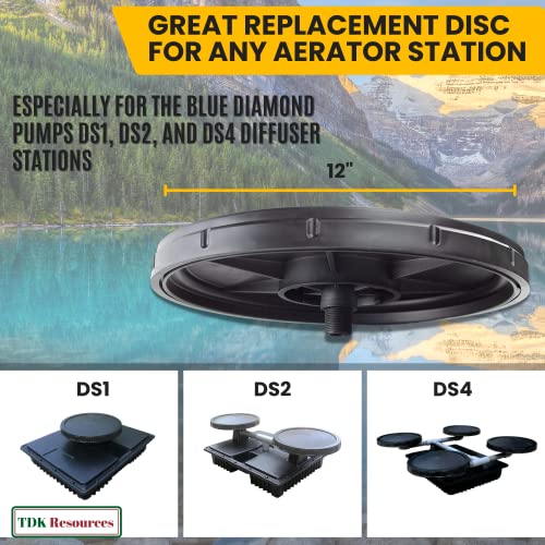 Image of Diamond Pumps 12 Inch Round Disc Air Diffuser Replacement Aerator for Ponds Aquarium Water Treatment Lakes Hydroponic Aquaculture Farming Including Fish Mollusks Crustaceans and Aquatic Plants