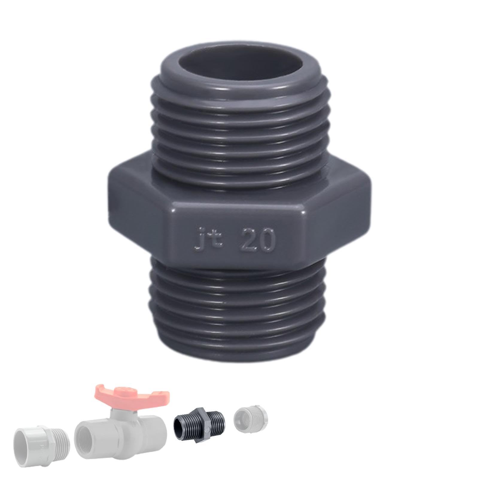 Amazon | PVC水道管アダプター、ねじ継手カプラー、20mm/25mm/32mm