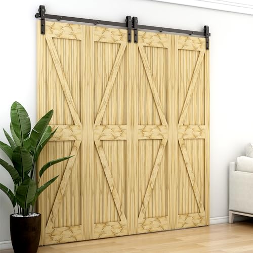 QINAIXQM 5FT/152CM Sliding Door Track Folding Door Hardware Kit Closet ...