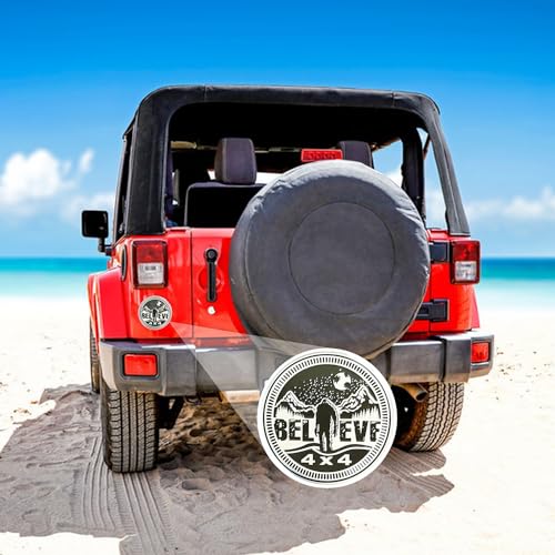 Image of Squatch 4 PCS Metal Automotive Badge, 3D Round Car Badges Emblems, Compatible with Jeep Wrangler Vehicles Trucks SUV RV