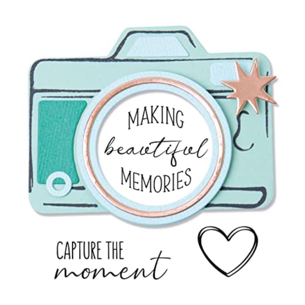 Sizzix Framelits Set Fustelle E Timbri | Olivia Rose Memory Maker | 6 Pezzi + 4 Timbri