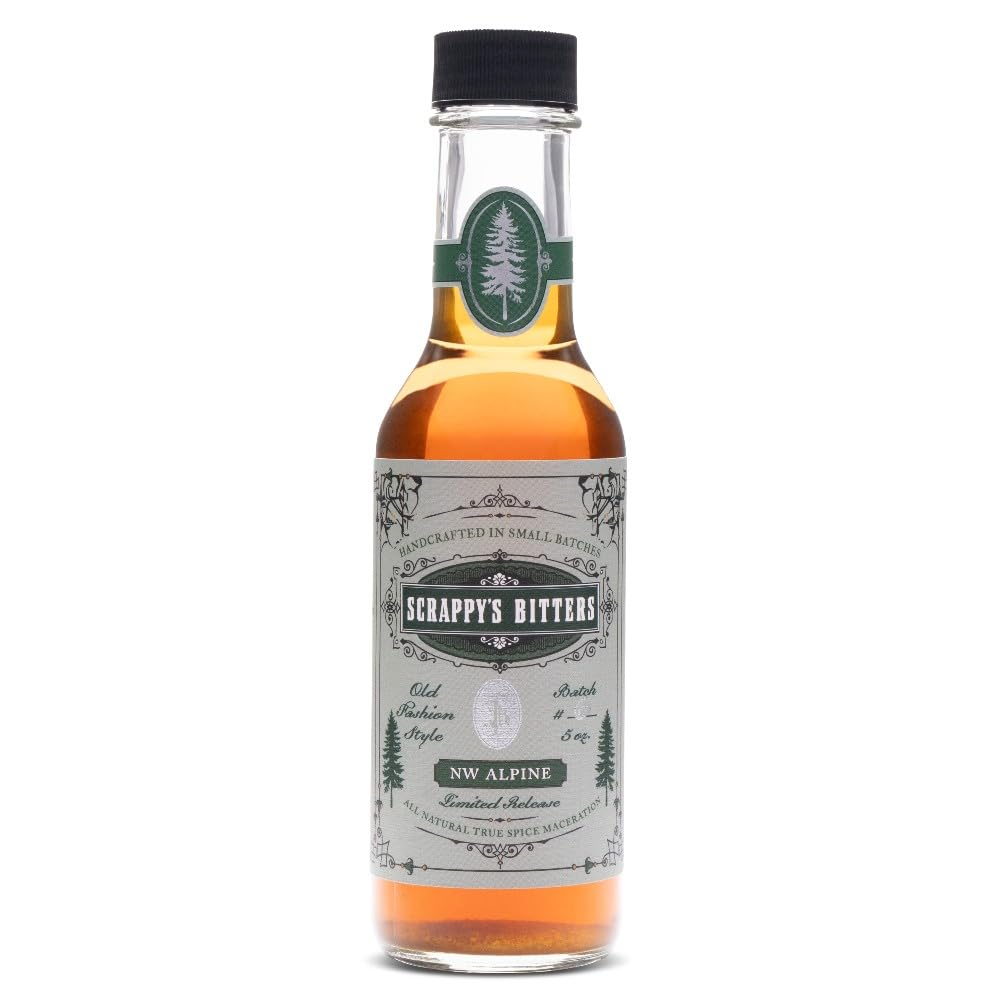 Scrappy's Bitters - NW Alpine, 5 oz - Organic Ingredients, Finest Herbs & Zests, No Extracts, Artificial Flavors, Chemicals or Dyes. Made in the USA. Exclusive Limited Release!