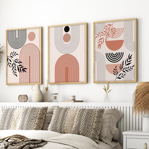 Image of BANGERZ Wall Art Painting Boho Artwork Living Room and Bedroom Frames Decor, Office and Framed Hotel Decoration Big Size Set of 3 (Artwork 4, 13x19 inch)