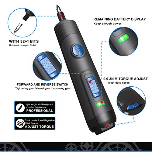 Rechargeable 4V Cordless Screwdriver, Prostormer Palmsized Electric