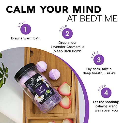 Nature's Beauty Lavender Chamomile Sleep Bath Bomb Gift Set Multi-Pack- Luxury Fizzy Relax Spa Bomb W/Vanilla + Citrus Scent Made With Coconut Oil + Witch Hazel, 17.5 Oz | 10 Ct Ea (2 Pack) #TOP2