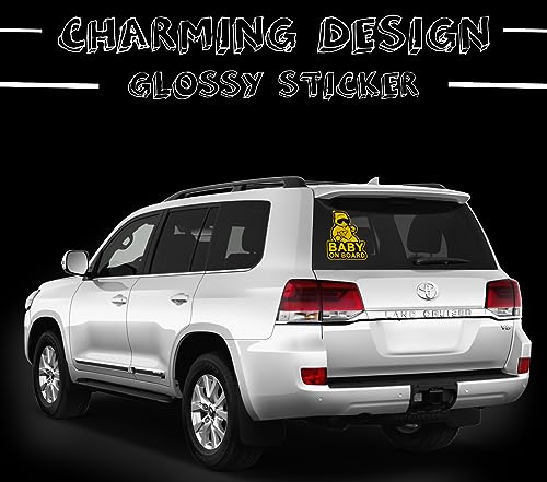 MTM Stickify Baby On Board Sticker For Cars, Saftey And Styling Sign Sticker - Yellow