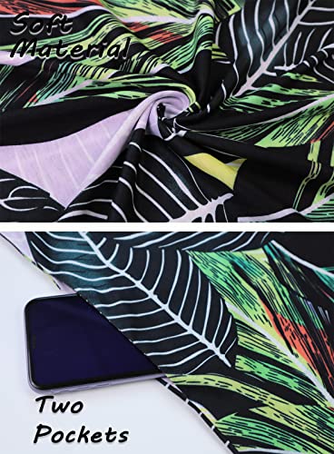 Simplefun Sundresses For Women Casual Beach Sexy Sleeveless Dress Hawaiian Print Casual Summer Dresses Tropical Green,M #TOP3