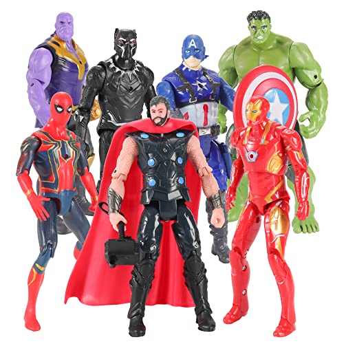 7Pcs Superhero Action Figures Toy Set, Collectible Figures Gift For Kids And Fans Obsessed With Character Collections #TOP23