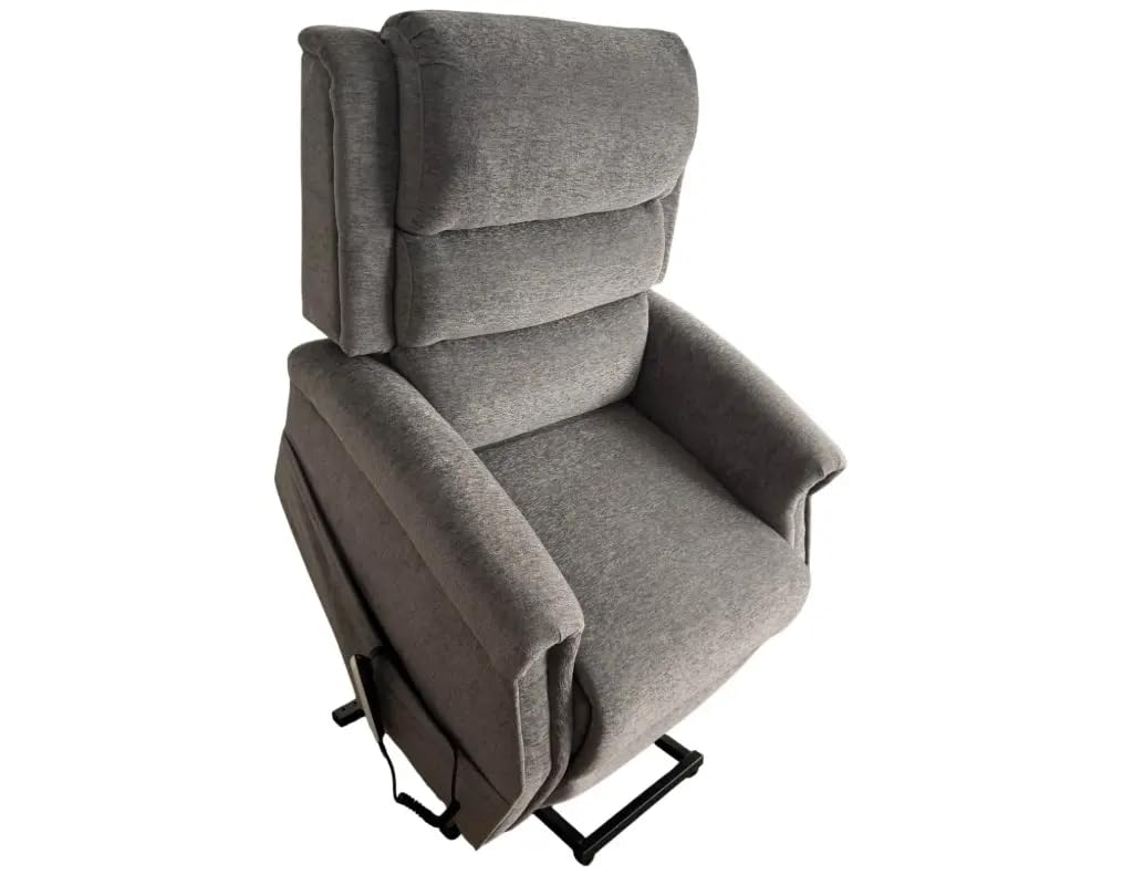 PLUS SANTE – Fauteuil releveur électrique Oslo | 1-2 Moteurs indépendants Dossier & Repose-Jambes, Fonction Relaxation, Mousse Haute densité | 90×94×110 cm | 48 kg (Gris/Tissu, 2 Moteurs)