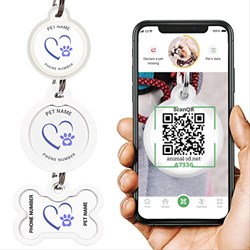 Dog Tags Personalized For Pets - Dog Tag With Qr Link To Online Profile - Dog Tags Engraved For Pets - Dog Name Tag And Cat Name Tag For Your Pet - Funny Dog Tags - Custom Dog Tags - Dog Accessories