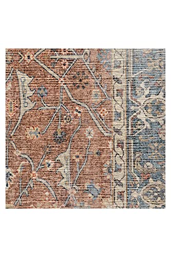 Ruggable Celestine Washable Rug - Perfect Vintage Area Rug For Living Room Bedroom Kitchen - Pet & Child Friendly - Stain & Water Resistant - Coral 8'X10' (Standard Pad) #TOP2