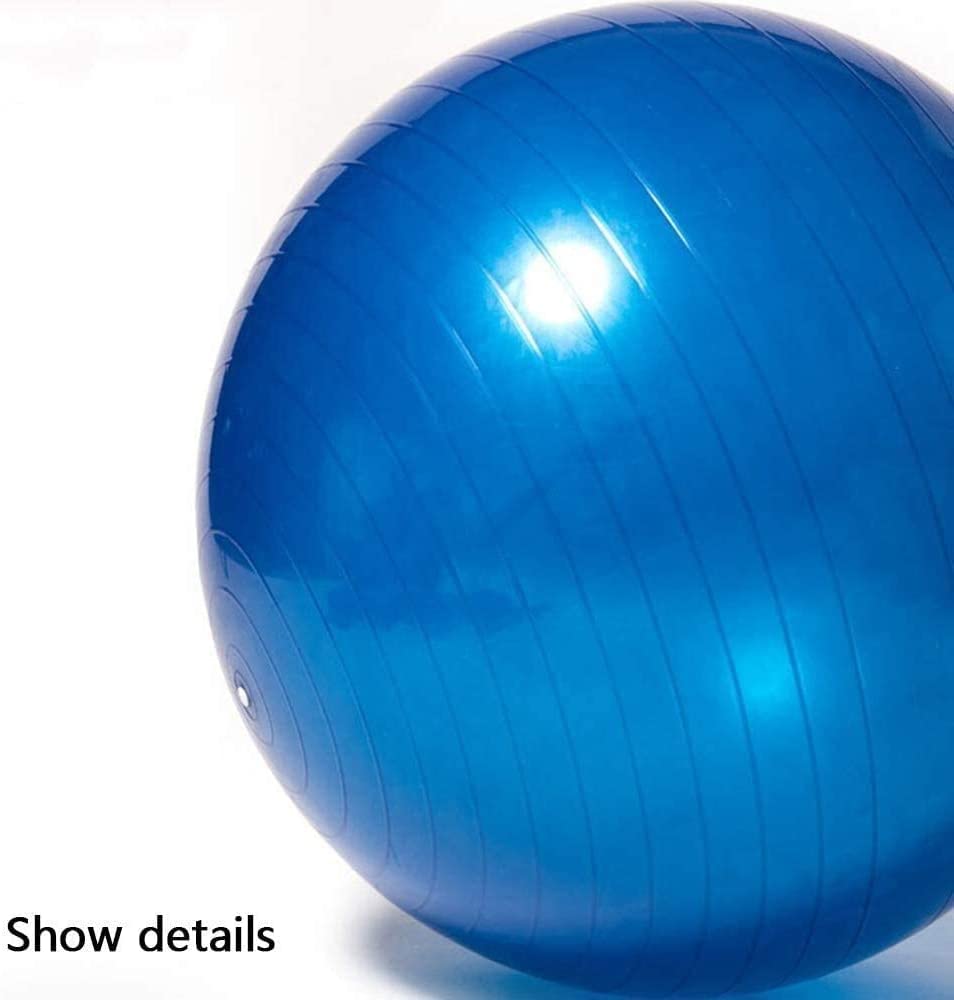 ELzEy Pelota de Fitness Pelota de Yoga Pilates Ejercicio Fitness Pelota con Bomba de Aire hogar Oficina Fitness Equilibrio Entrenamiento Nacimiento Ayuda Pelota (Color : BLU, Size : 65cm)
