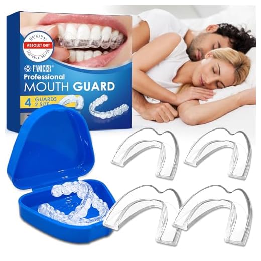 4 Piezas Férulas Descarga Bruxismo, Protectores Dentales Ajustables, Protector Bucal Bruxismo con Caja, Mejora La Férula para Roncar, Para la mayoría de los tipos de dientes, Transparente