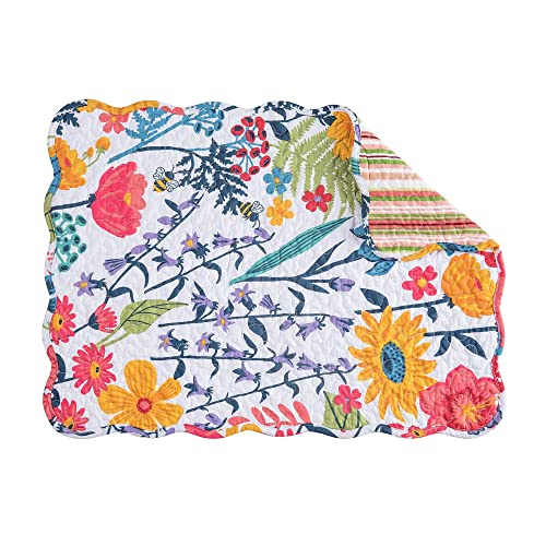 Image of Anaya Bright Flowers 100% Cotton Set of 6 Placemats 13 inch x 19 inch