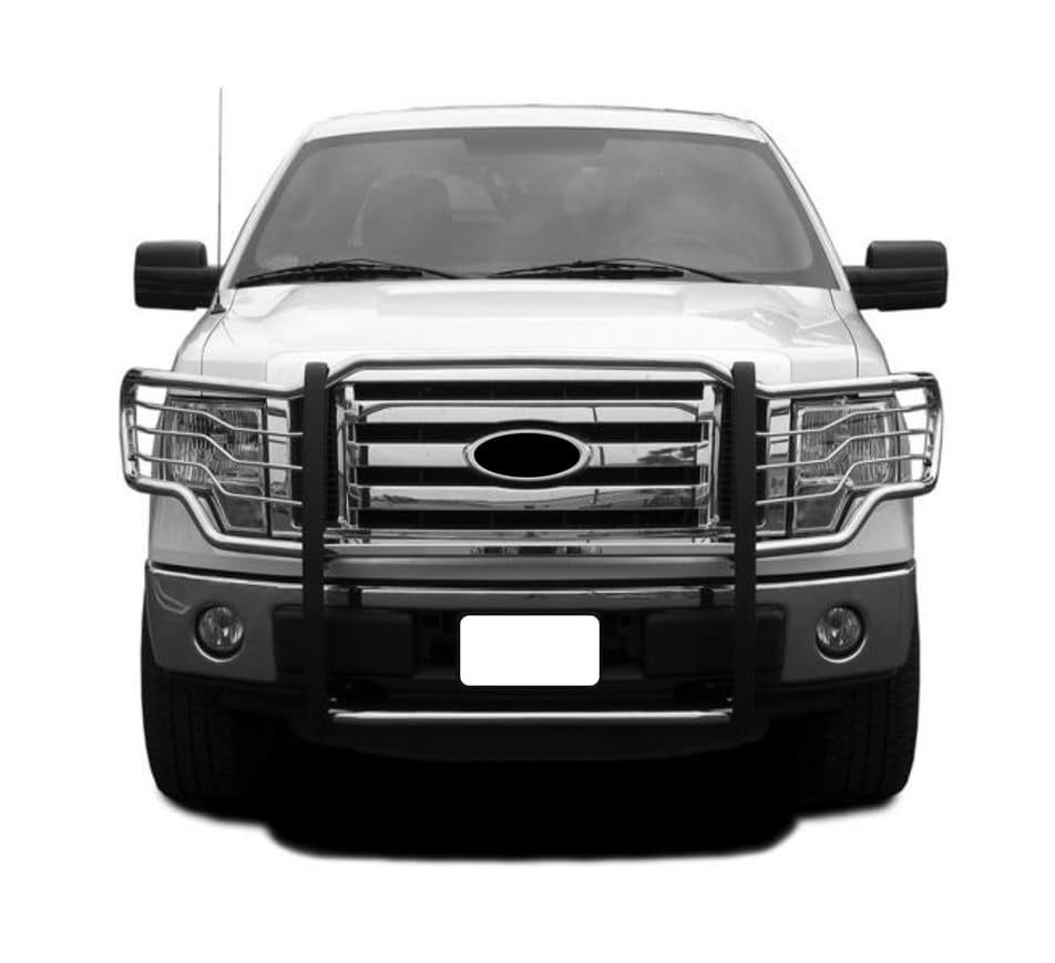 Image of Black Horse Off Road Grille brush Bumper Guard Modular Stainless Steel Compatible with 2009-2014 Ford F-150-17FP30MSS