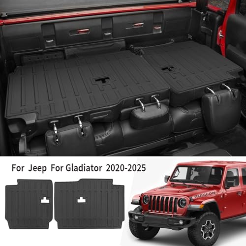 for 2020-2026 Jeep Gladiator JT Floor Mats and Rear Seat Backrest Mats All Weather TPE Protection Mat for Jeep Gladiator JT Accessories (Floor Mats+Backrest Mats) by Wqyimat - Used condition - Image 3
