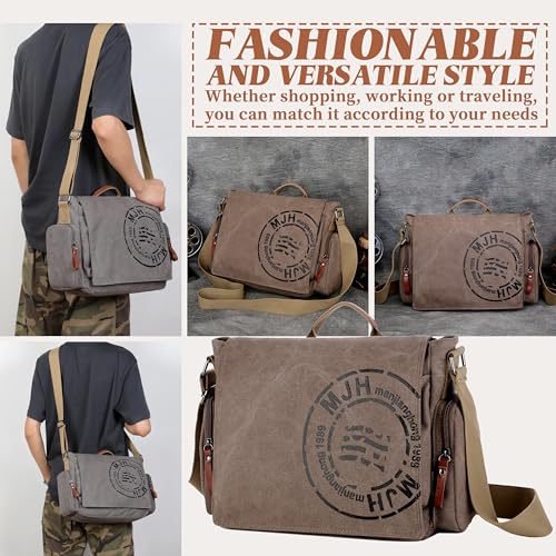 Bandolera de lona para hombre ideal para viajar con portátil de 13,5 pulgadas 2