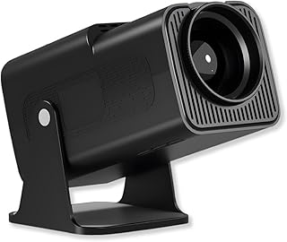 جهاز عرض ذكي صغير محمول HY320 شبكة الجيل الخامس 5G واي فاي 6 بلوتوث 5.0 أندرويد 11، FHD 4K، تصحيح الانحراف الأفقي ليد، جهاز عرض دوار 180 درجة للموبايل (قابس أوروبي) من نو 2 بروبليمز