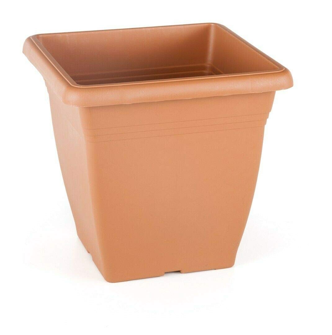 Tamersgifts LARGE TALL FLOWER VEGETABLE WATER PLANT PLANTER PLANT POTS SQUARE - 3 Colours (Terracotta, Length 50cm x Width 50cm x 46.5cm Height)