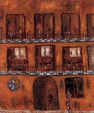 Peinture à l'huile de Gyorgy Roman Tenement House tableau décoration murale 30x36