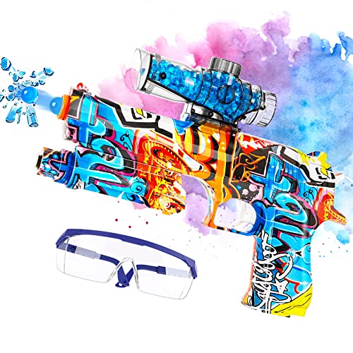 Gel Ball Blaster, RenFox Elektrisches Outdoor Shooter Spielzeug mit Schutzbrille, Gel Spielzeugpistole mit 15-20 M Reichweite, Wasserperlen Pistole für 14 Jahre Teenager und Erwachsene Cover