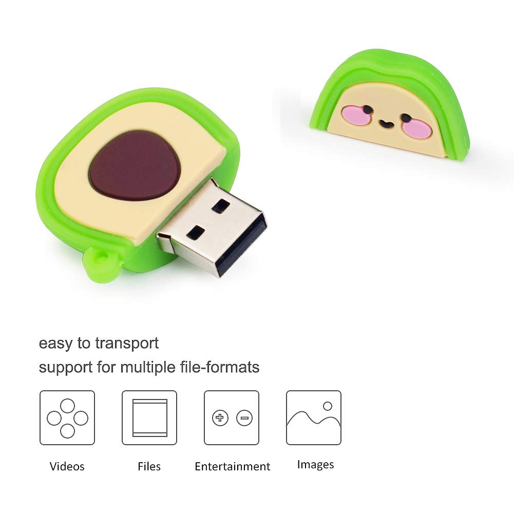 leizhan USB Flash Drive 16GB*3, USB Memory Stick Computer External Storage impermeabile e durevole (Avocado)