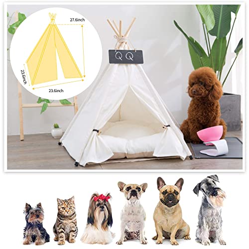 Pet Teepee with Cushion for Dogs and Cats Puppies House with Bed Pet Tent Bed Indoor Outdoor (Modern) - Image 5