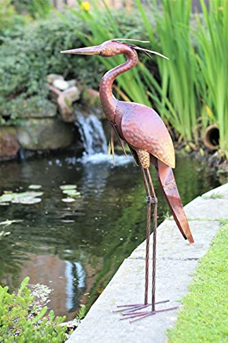 HH Home Hut Metal Heron Garden Ornament Decorative statue weather resistant metal sculpture