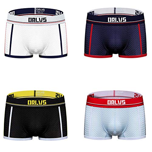 Preisvergleich Produktbild LIXIAOLAN Taillierten Männer-Boxer Hipsters (4 Stück),M