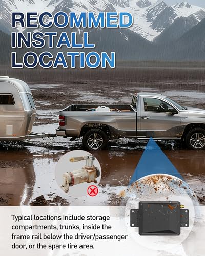 Onboard Air Compressor Kit for Air Bag Suspension, In-Cab Control System with On/Off Switch, 12V, 1/4" Air Line, Universal AirBag Compressor kit for Ford, Chevrolet Silverado, GMC Sierra, Dodge Ram