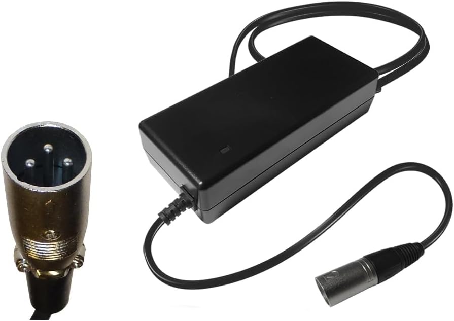 Powatechnic 24V-29.4V 2A XLR 3 pin Li-Ion Charger for Luggie Elite Free Rider JBH Monarch Smarti Pride Quest TGA Minimo Solax Genie Vermeiren Sedna Wisper Cruiser Mobility Scooter | METCO: NL07-25HT