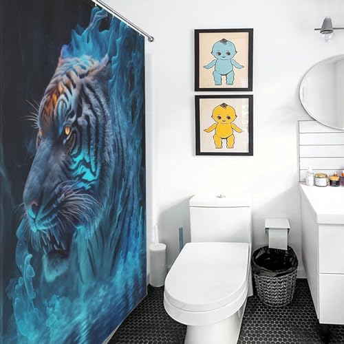 Rideau de douche tigre en polyester imperméable 183x183 cm - 3