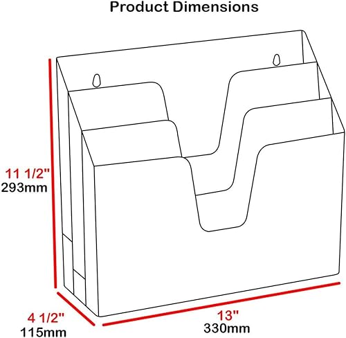 Miniatura 9 de Acrimet Organizador horizontal triple para carpetas de archivos (carpetas Manila tamaño carta incluido) (color negro)