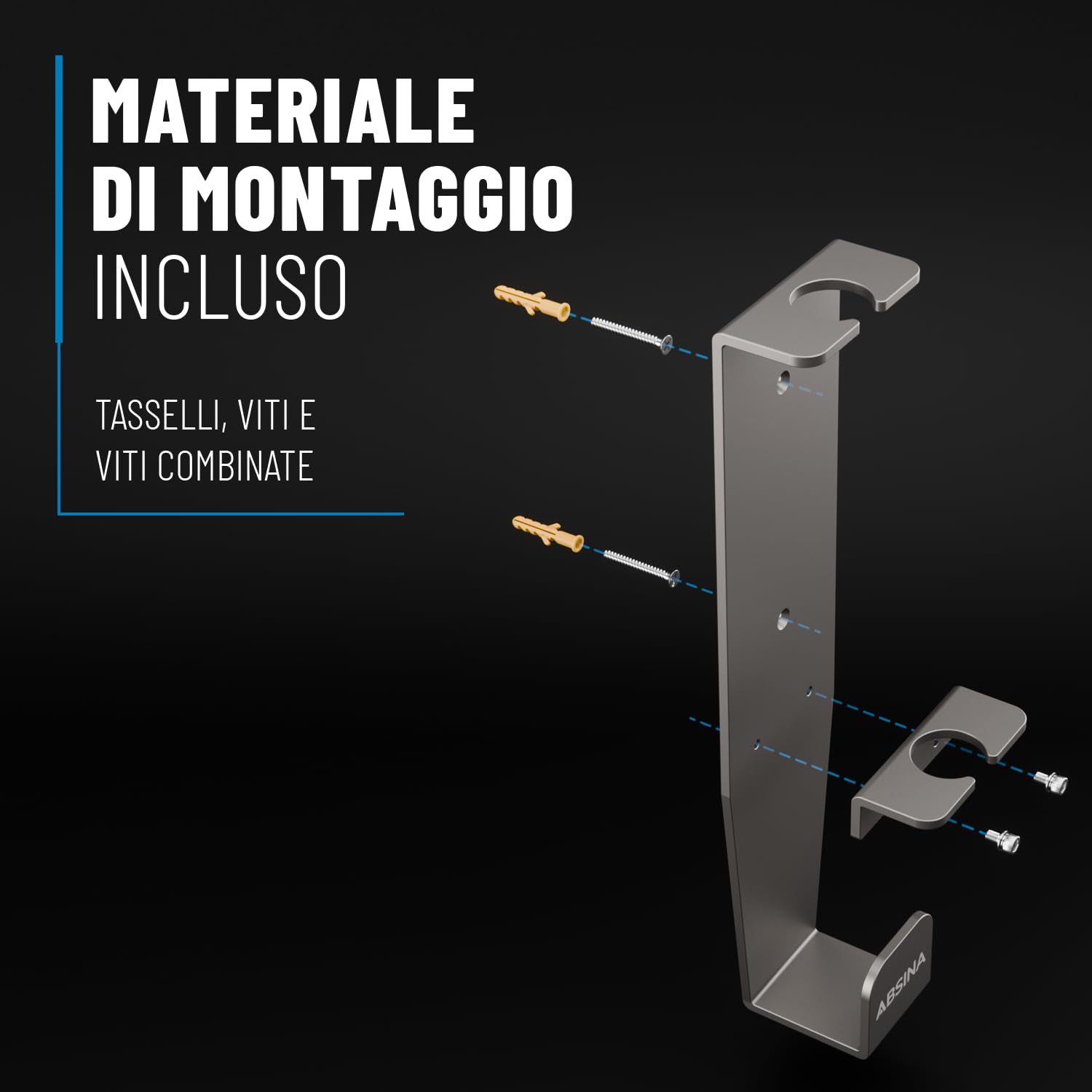 Supporto Muro Per Cavo Di Ricarica Auto Elettriche Tipo 2 – Porta Spina In ABS Con Accessori Di Montaggio (14,2x8x6,8 Cm) - 5