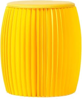 Taburete De Papel, Sillas Plegables Terraza Exterior De AcordeóN PortáTil Taburete De Carga 300 Kg (38cm, Yellow)