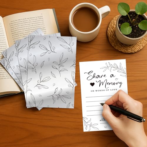 Image of Pajean 50 Pcs Greenery Share a Memory Card for Celebration of Life Cards Box with Clear Windows Memory Box for Funeral Wedding Birthday Graduation Bridal Shower Guest Card Ideas(Clear,Sliver)