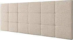 Cabeceira Estofada Suspensa Bia 1.60 Cama Box Queen Decoração Quarto Queen Móveis (Bege Linho)