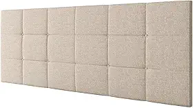 Cabeceira Estofada Suspensa Bia 1.60 Cama Box Queen Decoração Quarto Queen Móveis (Bege Linho)