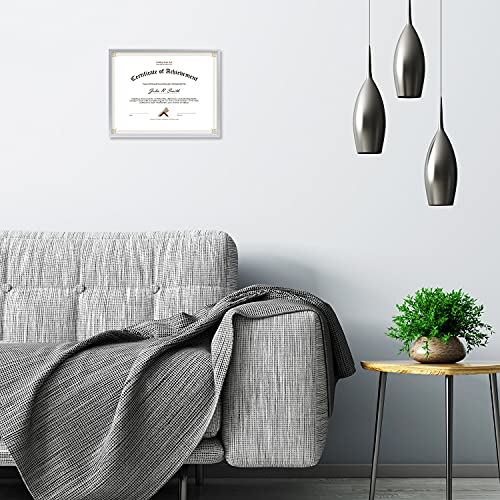 Golden State Art, 8.5X11 Metal Wall/Table-Top Photo Frame Collection, Aluminum Photo Frame For Picture & Real Glass (Silver, 1 Pack) #TOP6