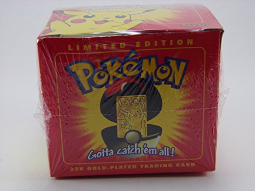 Limited Edition Red 23K Gold Plated Pikachu #25 Trading Card in Pokeball Novelty