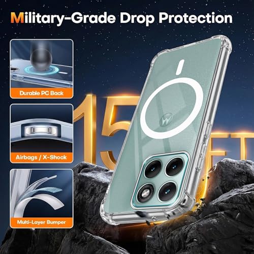 Image of Jkobi Shockproof Crystal-Clear Back Cover for Motorola Moto Edge 70 Fusion (Magsafe Wireless Support | Drop & Camera Protection | Hard Polycarbonate)
