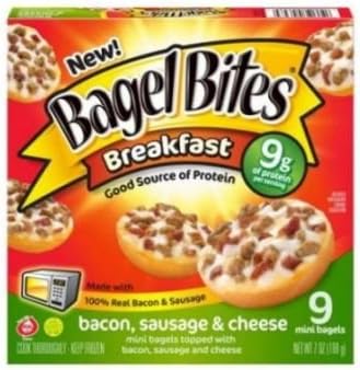 Bagel Bites - Bacon Sausage and Cheese Breakfast, 7 Ounce -- 8 per case.