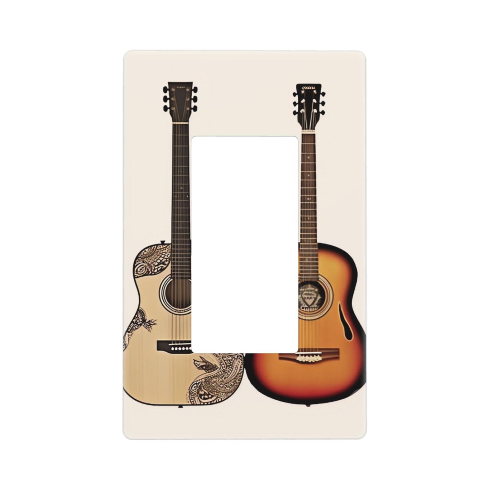 Decorator Wall Plate 1 Gang Light Switch Covers Decorator Receptacle Outlet Covers Guitar Wall Plates for Electrical Outlets Plug Cover Single Rocker Switch Plates