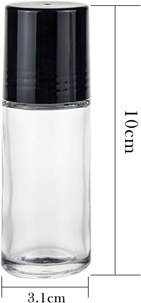 4 Pcs 1oz Deodorant Glass Roller Bottles 30ml Clear Empty Glass Essential Oil Roller Bottles with Plastic Roller Ball Black Cap,Refillable Empty Massage Roll On Bottles Containers image 2