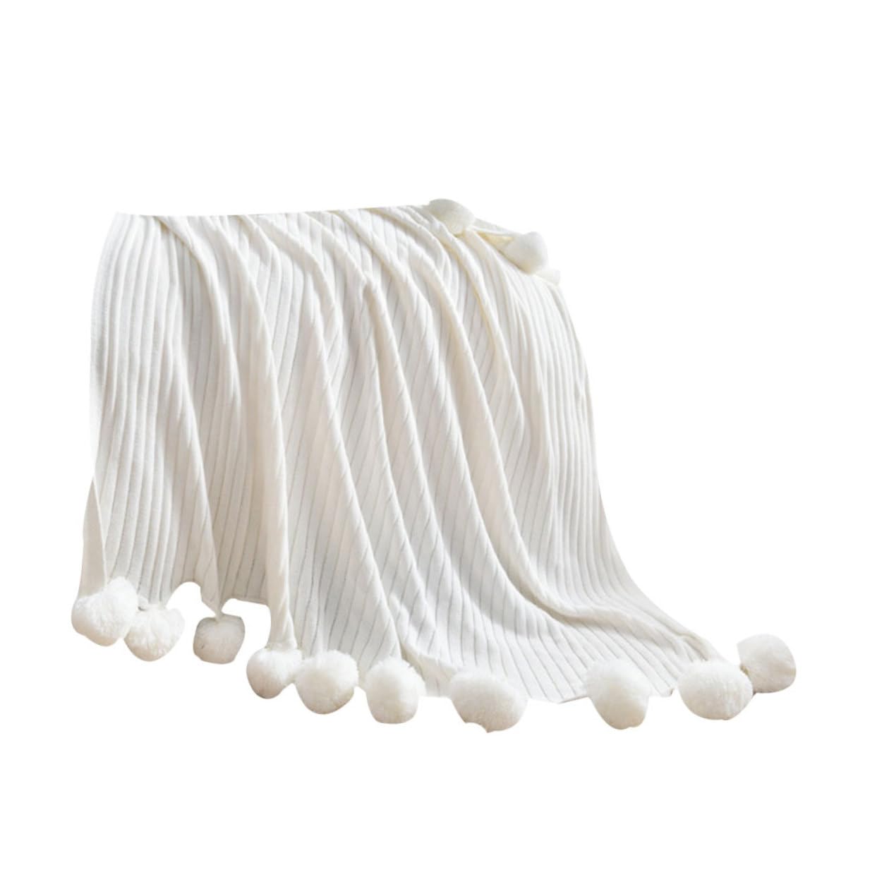 Couverture de couchage coton respirante blanche Homoyoyo plaid lit anti-peluche