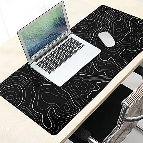 Image of Saco XXL Gaming Mouse Pad for PC - Large Desk Mat 900x400x3mm, Extended Non-Slip Rubber Base, Waterproof Surface, Topographics Design, Big Keyboard Mouse Pad for Office & Home Setup